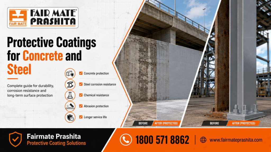 Fairmate Prashita protective coatings for concrete and steel surfaces in industrial and infrastructure projects